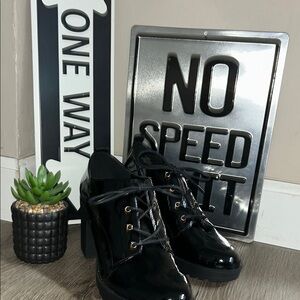 Mix No. 6 Black Ankle Boots Sleek Patent Leather